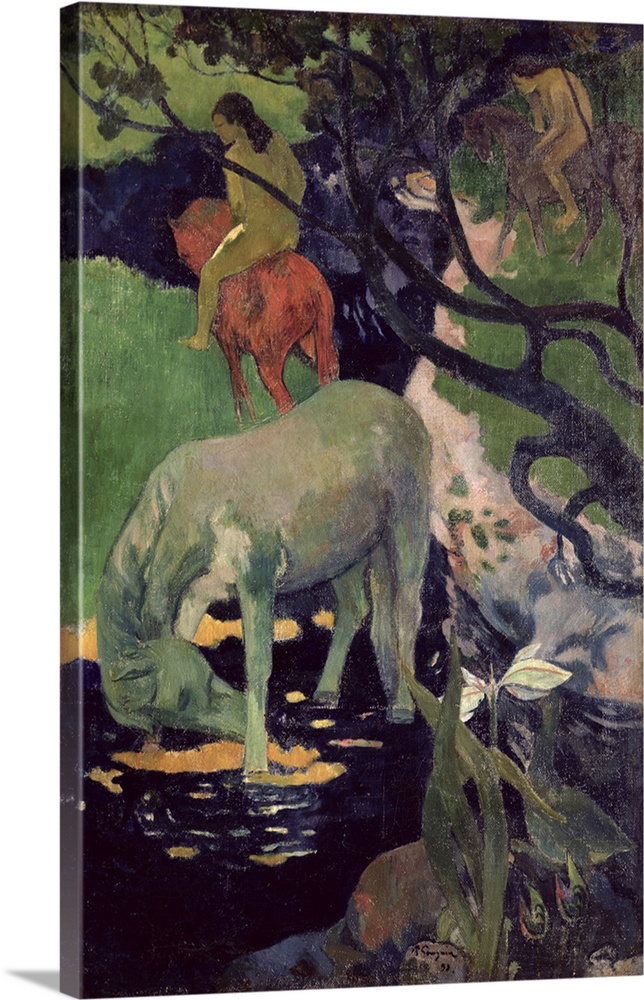 XIR38962 The White Horse, 1898 (oil on canvas)  by Gauguin, Paul (1848-1903); 140x91.5 cm; Musee d'Orsay, Paris, France; G...