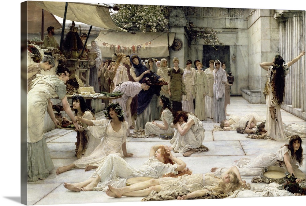 CLK339996 The Women of Amphissa, 1887 (oil on canvas)  by Alma-Tadema, Sir Lawrence (1836-1912); 121.9x182.9 cm; Sterling