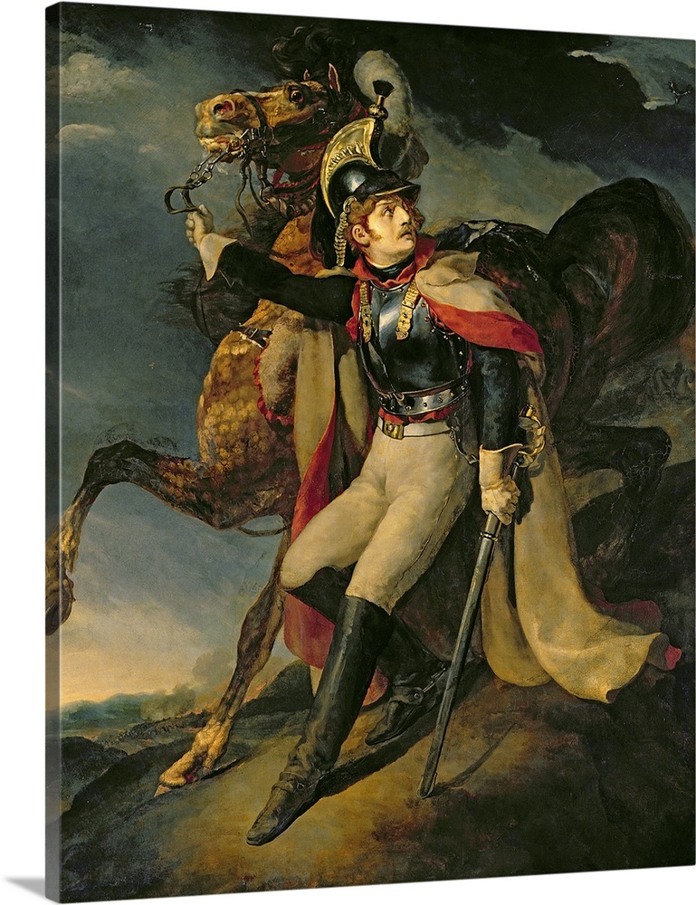 XIR60407 The Wounded Cuirassier, 1814 (oil on canvas)  by Gericault, Theodore (1791-1824); 358x294 cm; Louvre, Paris, Fran...