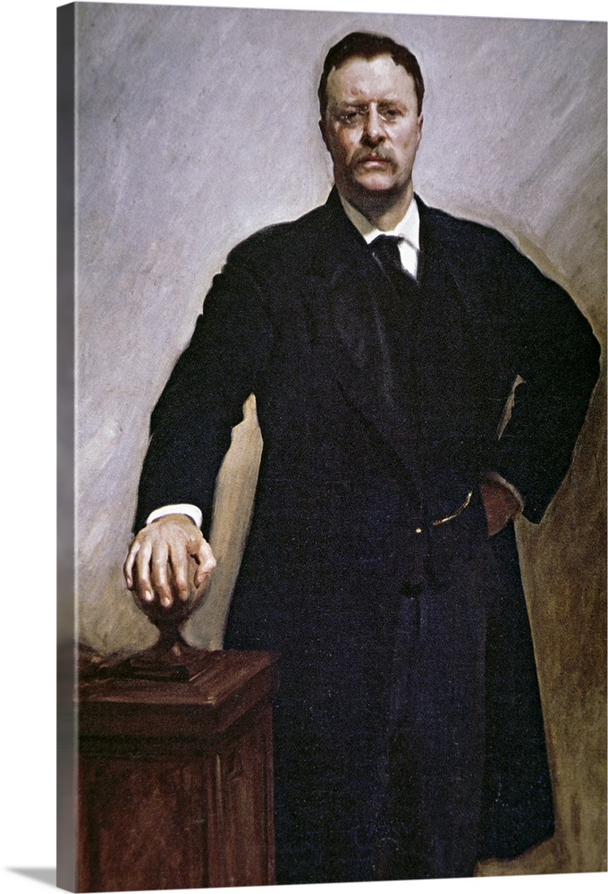 PNP254459 Credit: Theodore Roosevelt (colour litho) by John Singer Sargent (1856-1925) (after)Private Collection/ Peter Ne...