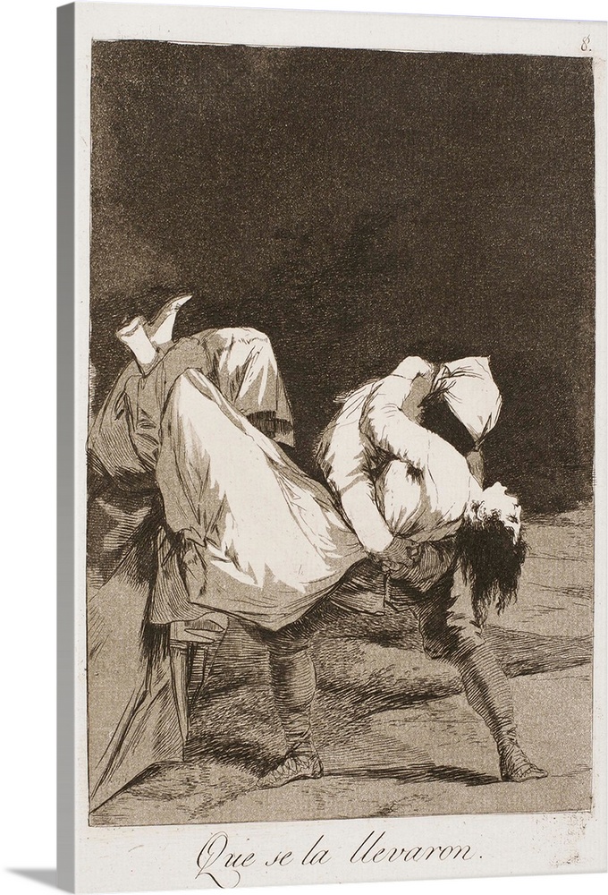They Carried Her Off!, plate eight from Los Caprichos, 1797-99, etching and aquatint on ivory laid paper.