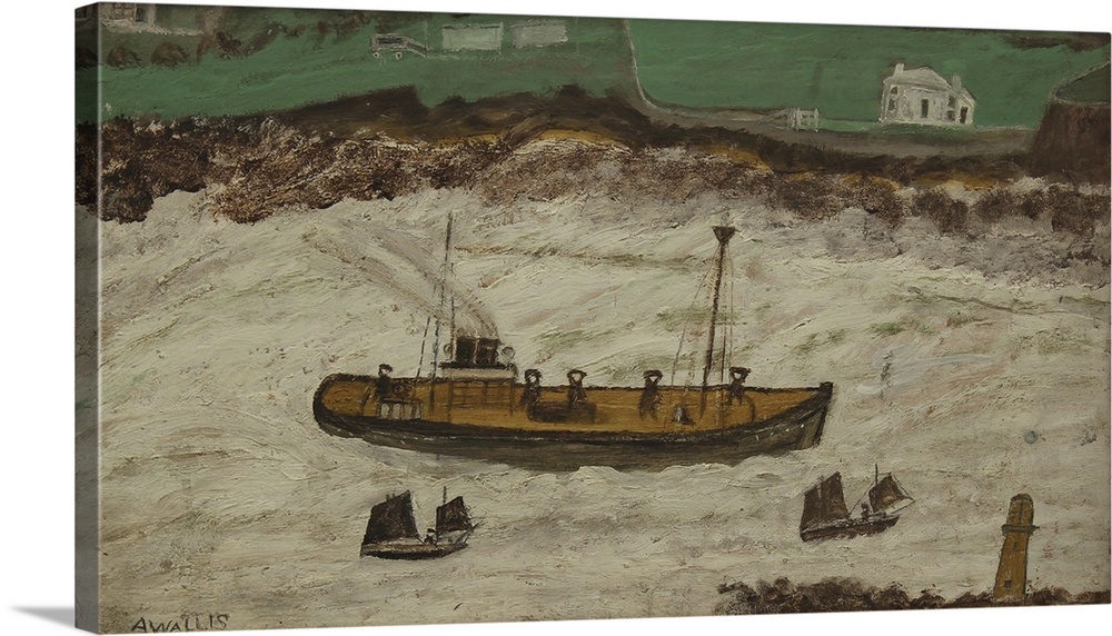 Originally oil on card. Wallis, Alfred (1855-1942).