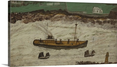 Three Boats Between Lighthouse And Shore, c.1930