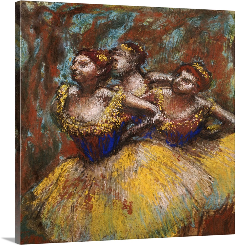 Three Dancers (Yellow Skirts, Blue Blouses) c.1896