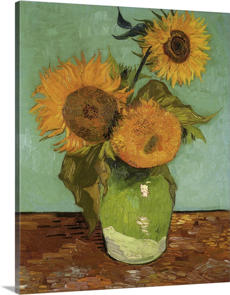 Three Sunflowers In A Vase, 1888