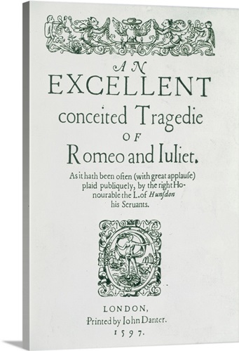 Title Page from 'Romeo and Juliet' by William Shakespeare (1564-1616 ...