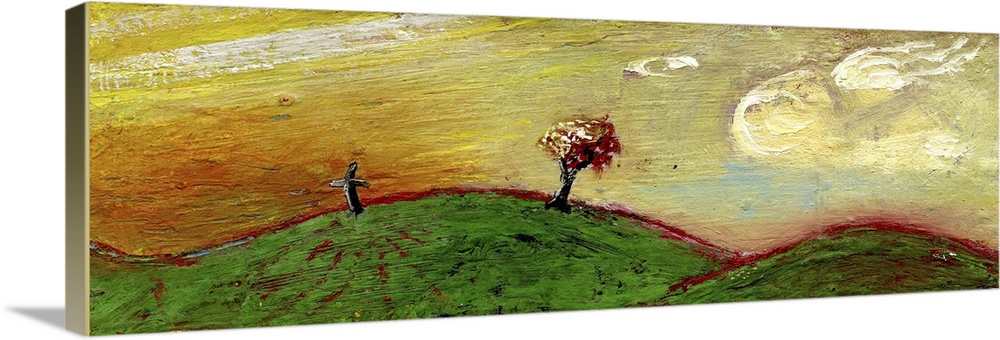 Tree and Cross, Sunset, 2003, oil on canvas.  By Gigi Sudbury.