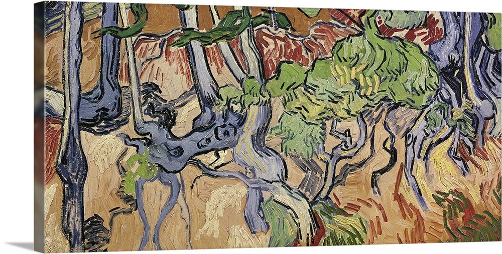 Painting by Vincent Van Gogh or tree roots in the ground.