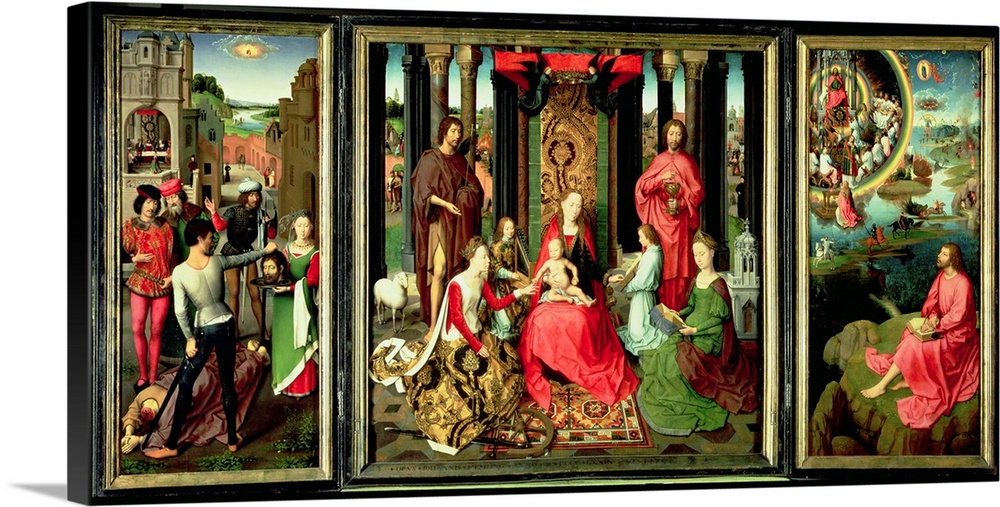 XIR62473 Triptych of St. John the Baptist and St. John the Evangelist, 1474-79 (oil on panel) (for detail see 267616)  by ...