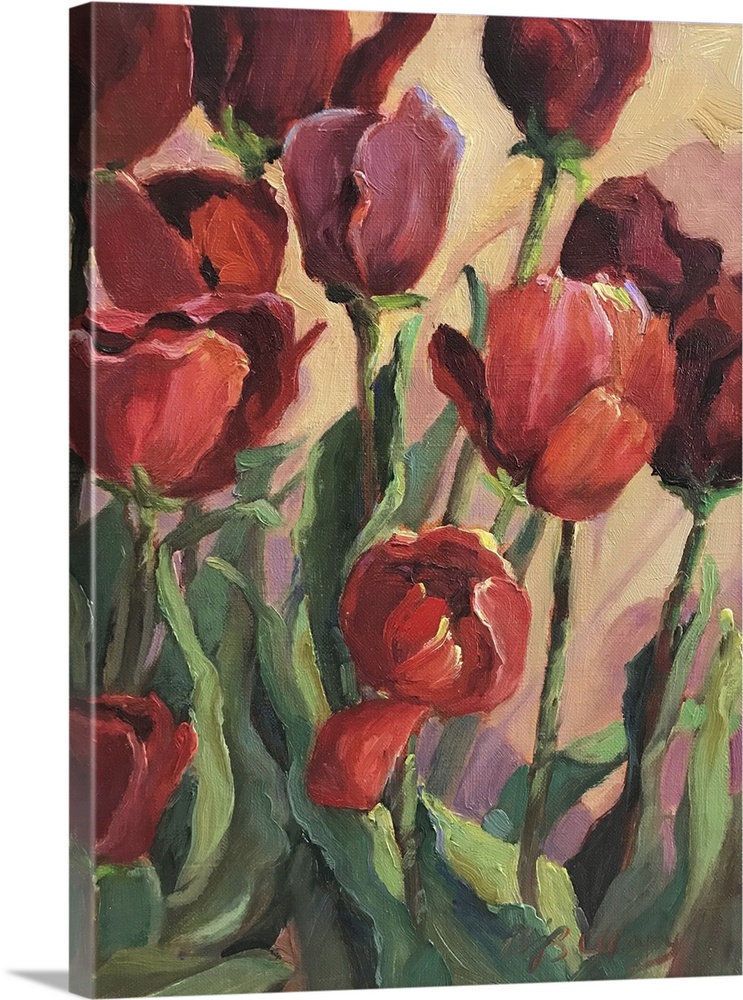 Tulips, 1997. (Originally oil on canvas.)