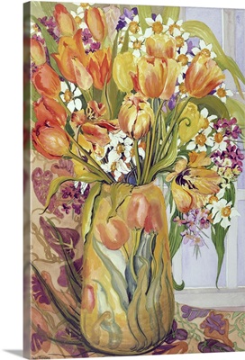 Tulips and Narcissi in an Art Nouveau Vase