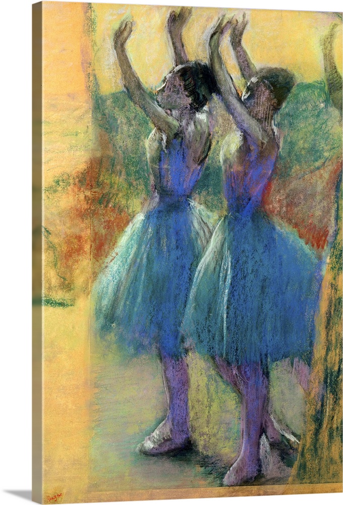 XIR41131 Two Blue Dancers (pastel on paper)  by Degas, Edgar (1834-1917); 75x49 cm; Van der Heydt Museum, Wuppertal, Germa...