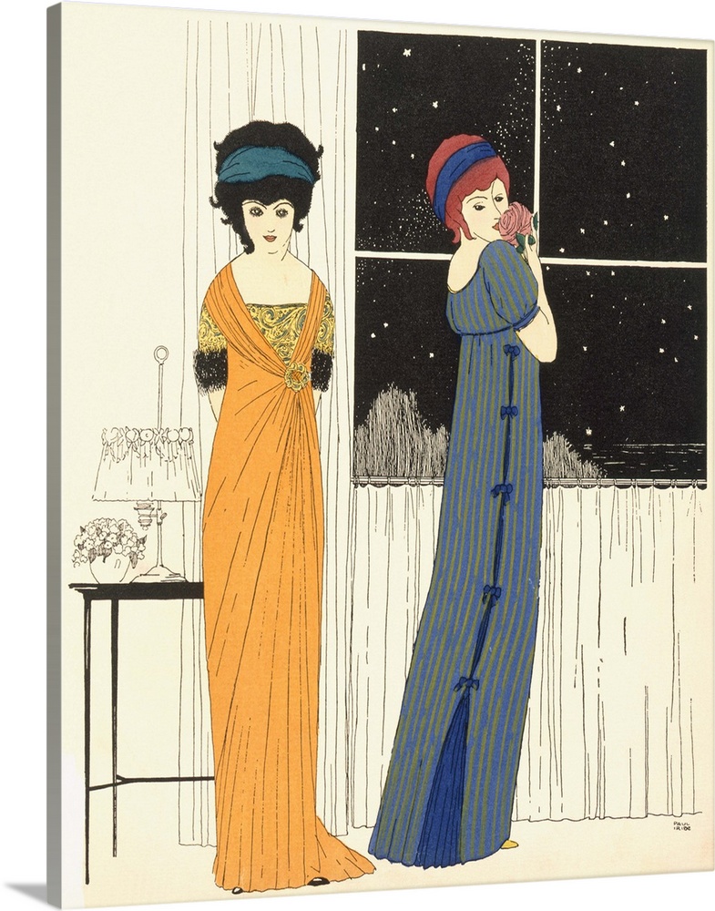 Two empire line evening dresses, from Les Robes de Paul Poiret 1908