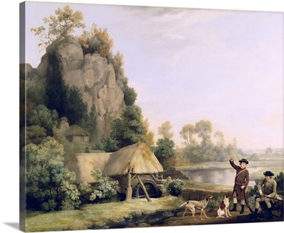 Two Gentlemen Going a Shooting, with a View of Creswell Crags, Taken on the Spot