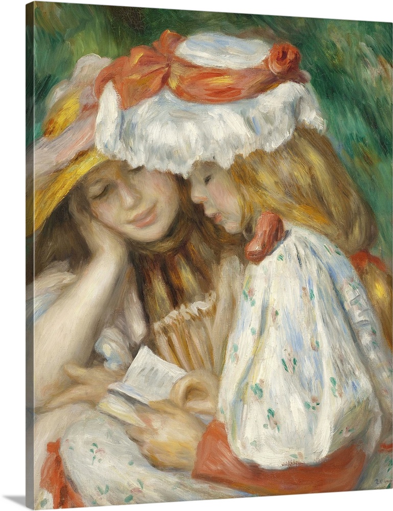 Two Girls Reading, 1890-1, oil on canvas.  By Pierre Auguste Renoir (1841-1919).