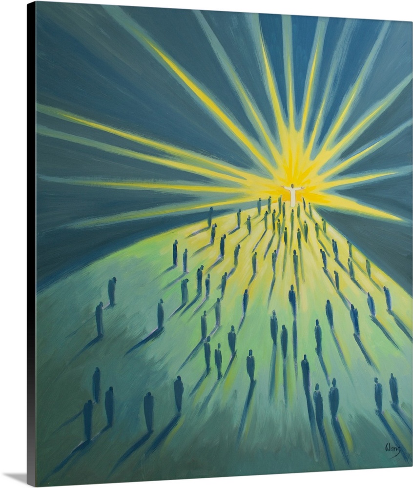 Originally oil on canvas. Uniting ourselves with Christ's prayer to the father at mass, we are sheltered by his glory.