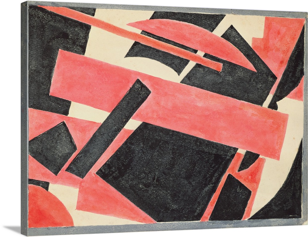 Untitled, composition, 1918, oil on board.  By Lyubov Sergeevna Popova (1889-1924).