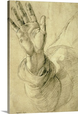 Upraised Right Hand, with Palm Facing Outward: Study for Saint Peter, 1518-20