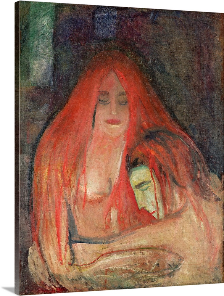 Vampire, 1896 (originally oil on canvas) by Munch, Edvard (1863-1944)