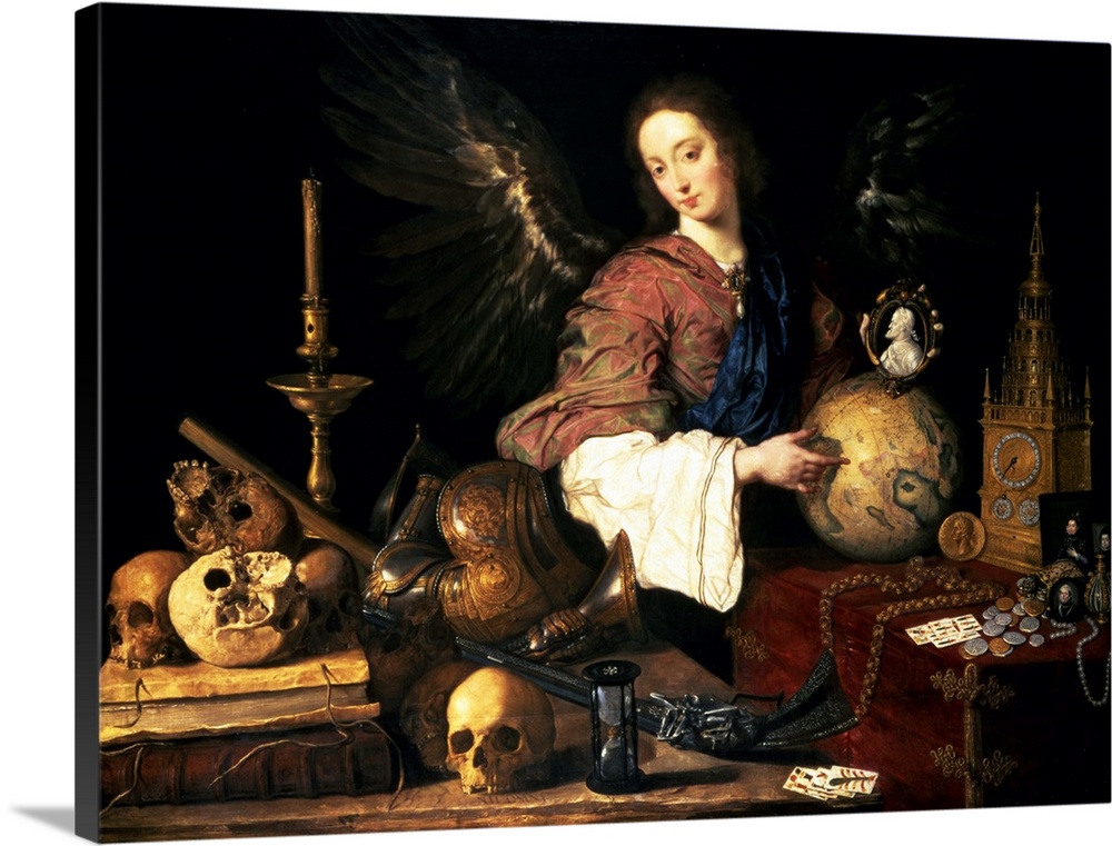 XAM76987 Vanitas, c.1634; by Pereda y Salgado, Antonio (1611-78); oil on canvas; 139.5x174 cm; Kunsthistorisches Museum, V...