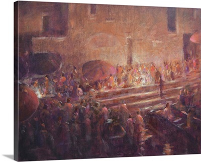 Varanasi Steps At Night