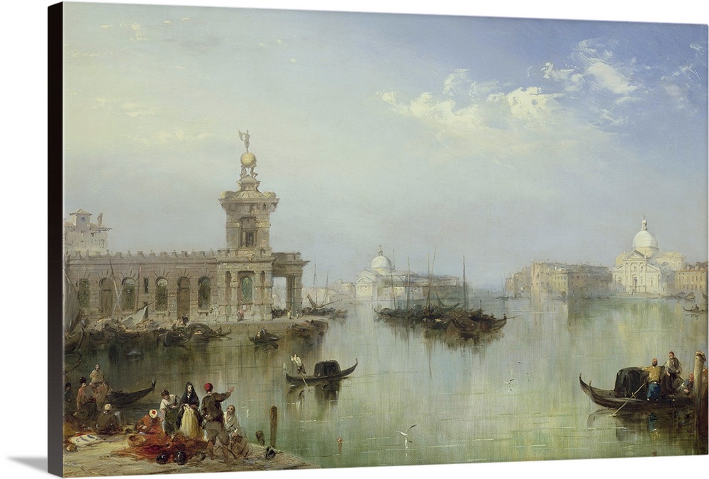 BAL226655 Venetian Lagoon (oil on panel)  by Pritchett, Edward (fl.1828-64); Private Collection; Courtesy of Thomas Brod a...