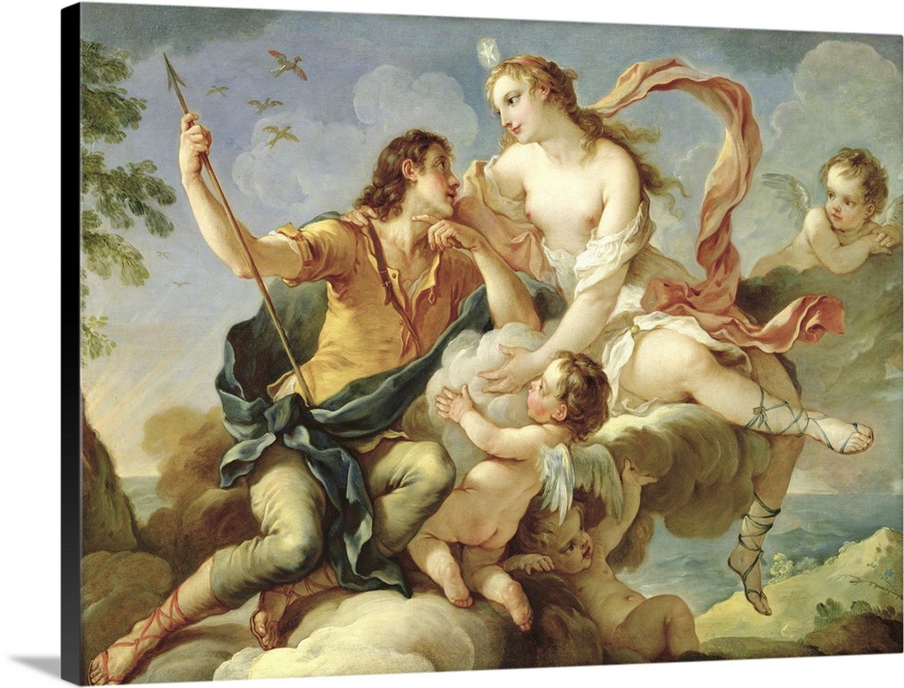 XIR192847 Venus and Adonis (oil on canvas)  by Natoire, Charles Joseph (1700-77); Musee des Beaux-Arts, Nimes, France; Gir...