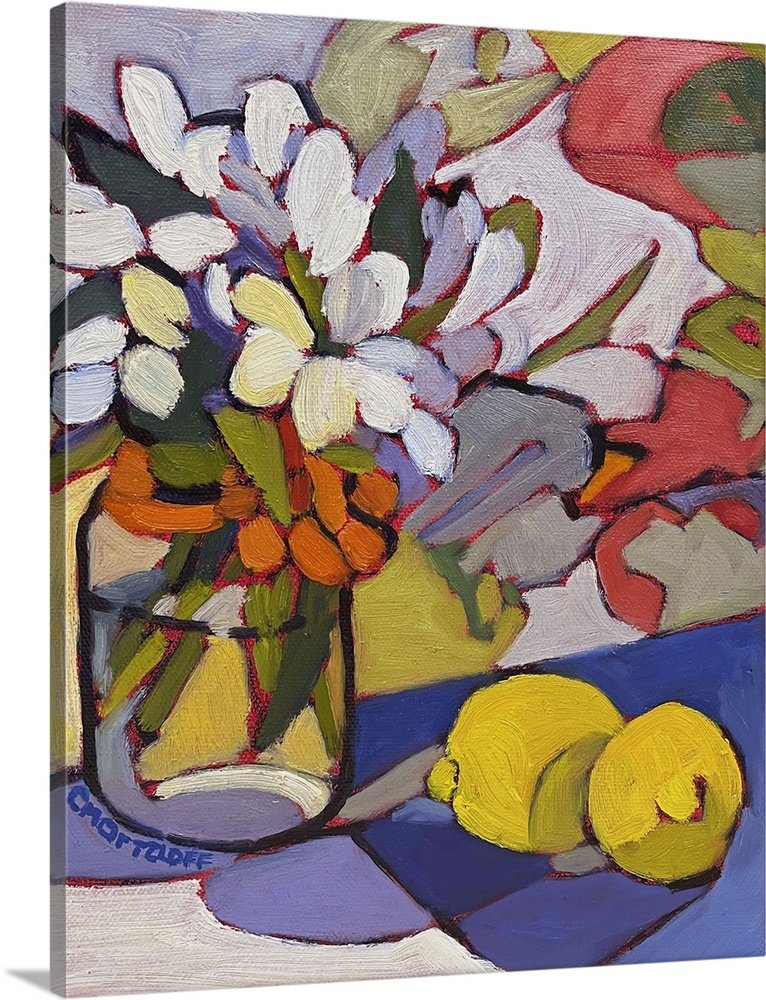 Vibrant abstracted garden, 2025. (Originally an oil painting.)