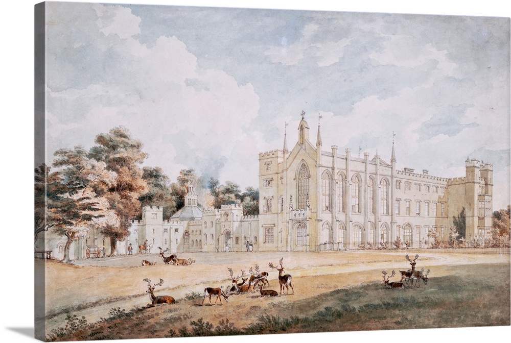 View from the South West, Cassiobury, Hertfordshire (originally pencil and w/c on paper) by Alexander, William (1767-1816)