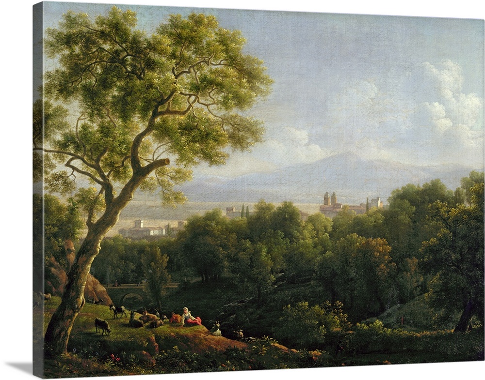 XIR253969 View of Frascati (oil on canvas)  by Bidauld, Jean (1758-1846); 51x67 cm; Musee des Beaux-Arts, Dunkirk, France;...