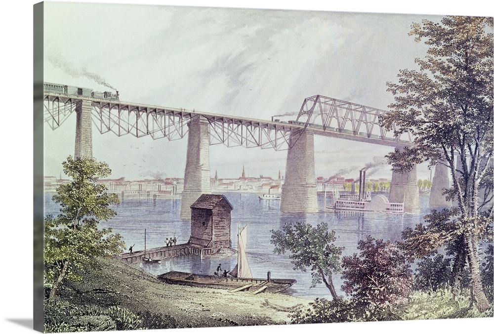XJL181920 View of Louisville (coloured engraving) by Warren, Asa Coolidge (1819-1904); Private Collection; American