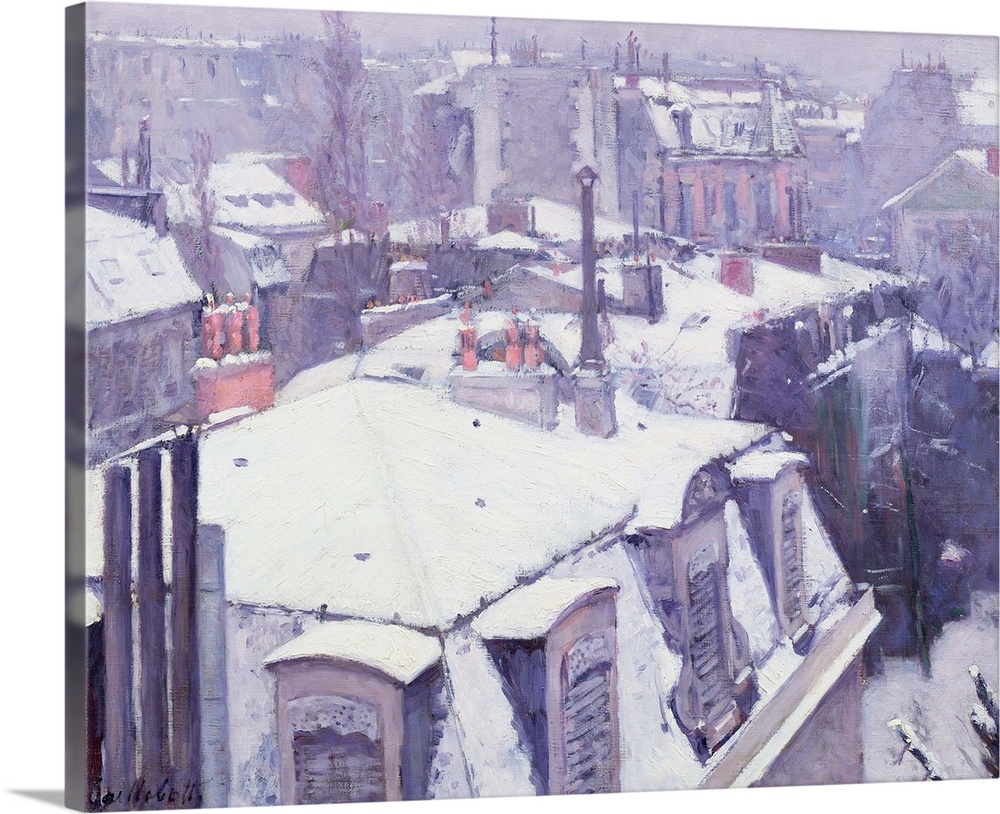 XIR16129 View of Roofs (Snow Effect) or Roofs under Snow, 1878 (oil on canvas)  by Caillebotte, Gustave (1848-94); 64x82 c...