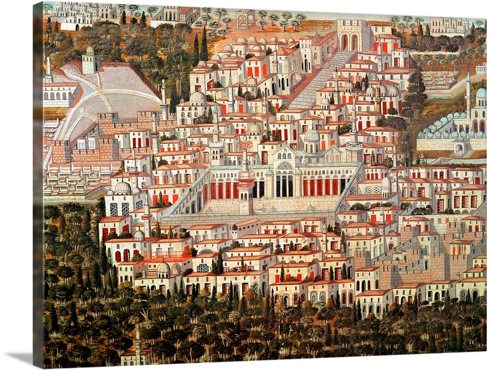 XIR167852 View of the city of Damascus by Syrian School, (17th century); Popular Traditions Museum, Damascus, Syria; Syrian