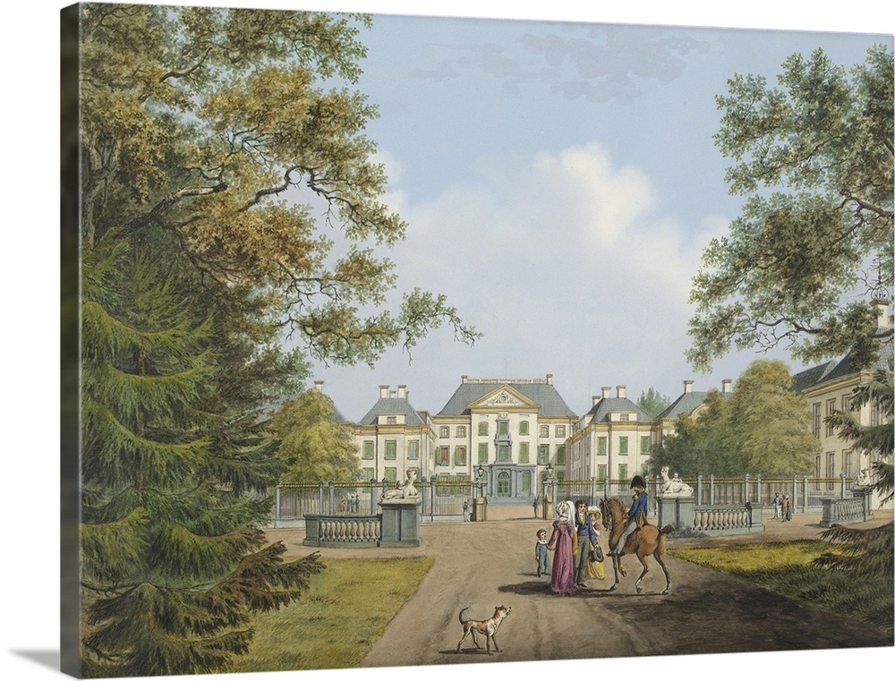 View of the Het Loo Palace, watercolor on paper.  By Cornelis de Kruyff (1771-1851).