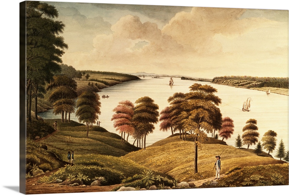 BAL4917 View of the Hudson River from Fort Knyphansen; by Davies, Thomas (c.1737-1812); watercolour; Royal Ontario Museum,...