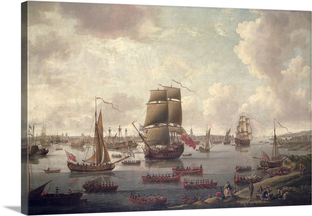 View of the Thames, 1761 (oil on canvas); by English School, (18th century); Musee des Beaux-Arts, Dieppe, France; Lauros ...
