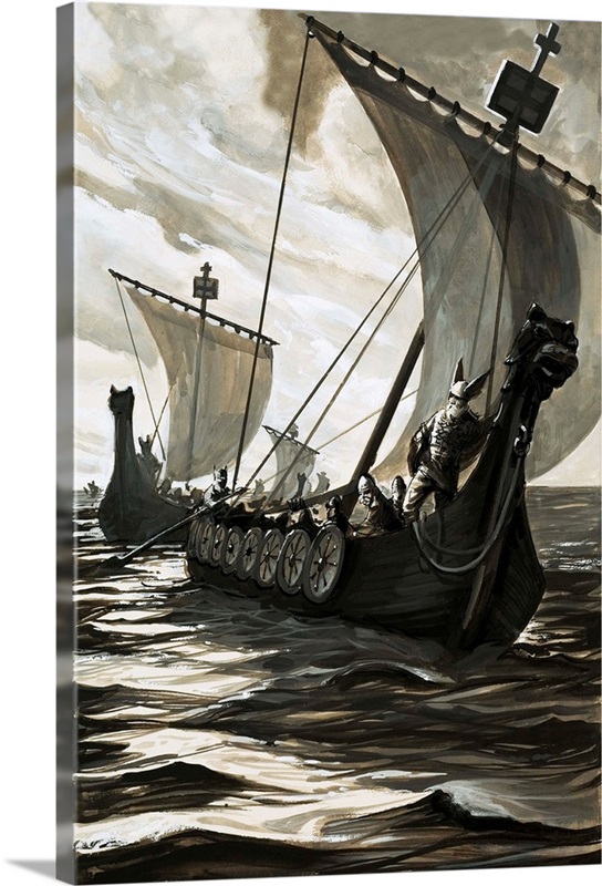 Viking longboats Great Big Canvas