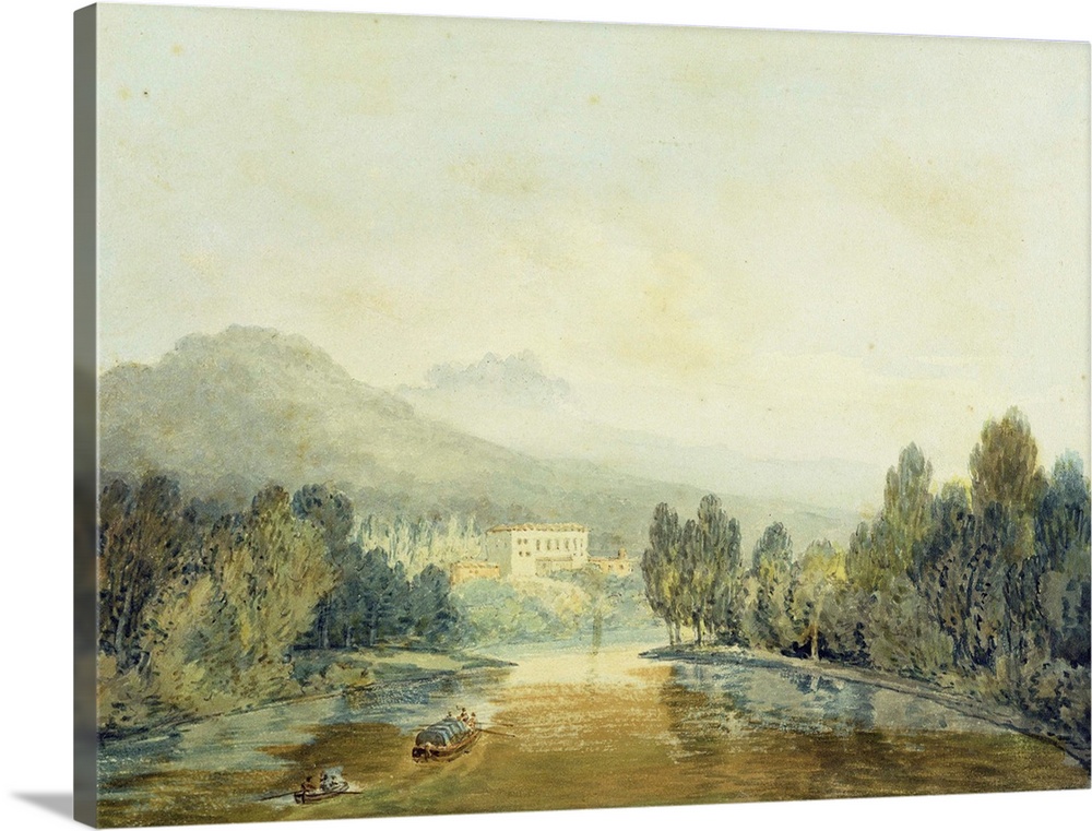 Villa Salviati on the Arno, c.1796-97 (w/c on pencil on paper laid on mount) by Turner, Joseph Mallord William (1775-1851)