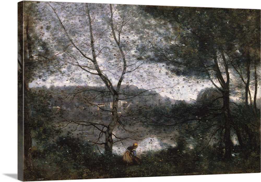 Ville d'Avray, 1870, oil on canvas.  By Jean Baptiste Corot (1796-1875).