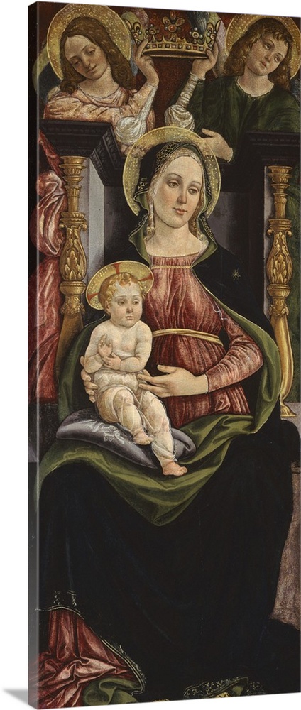 Virgin and Child enthroned with two angels holding a crown, 1505-15, tempera on panel.