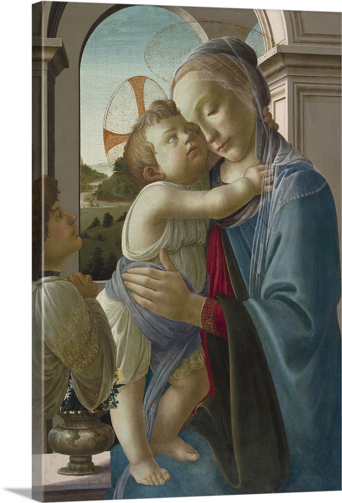 Virgin and Child with an Angel, 1475-85, tempera on panel.