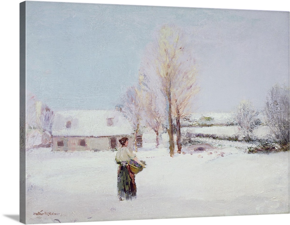 BAL11866 Walk through the Snow (oil on canvas)  by McAdam, Walter (1866-1935); Mark Hancock Gallery, London, UK; English, ...