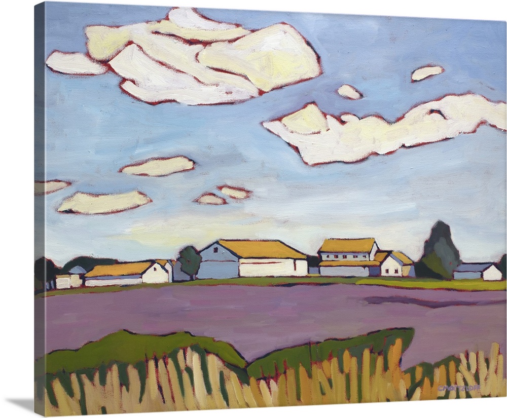 Wandering by the field, 2022. (Originally oil on canvas.)