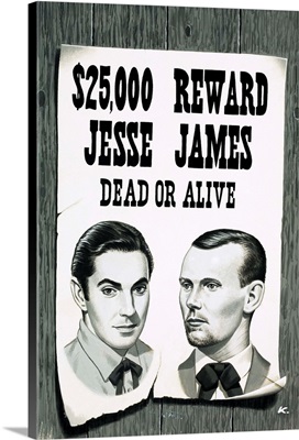 Wanted poster for Jesse James