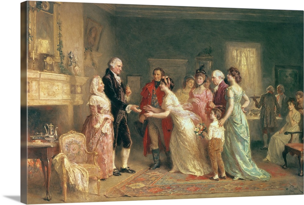 XTD69837 Washington's Birthday, 1798 (oil on canvas)  by Ferris, Jean Leon Jerome (1863-1930); Smithsonian Institution, Wa...
