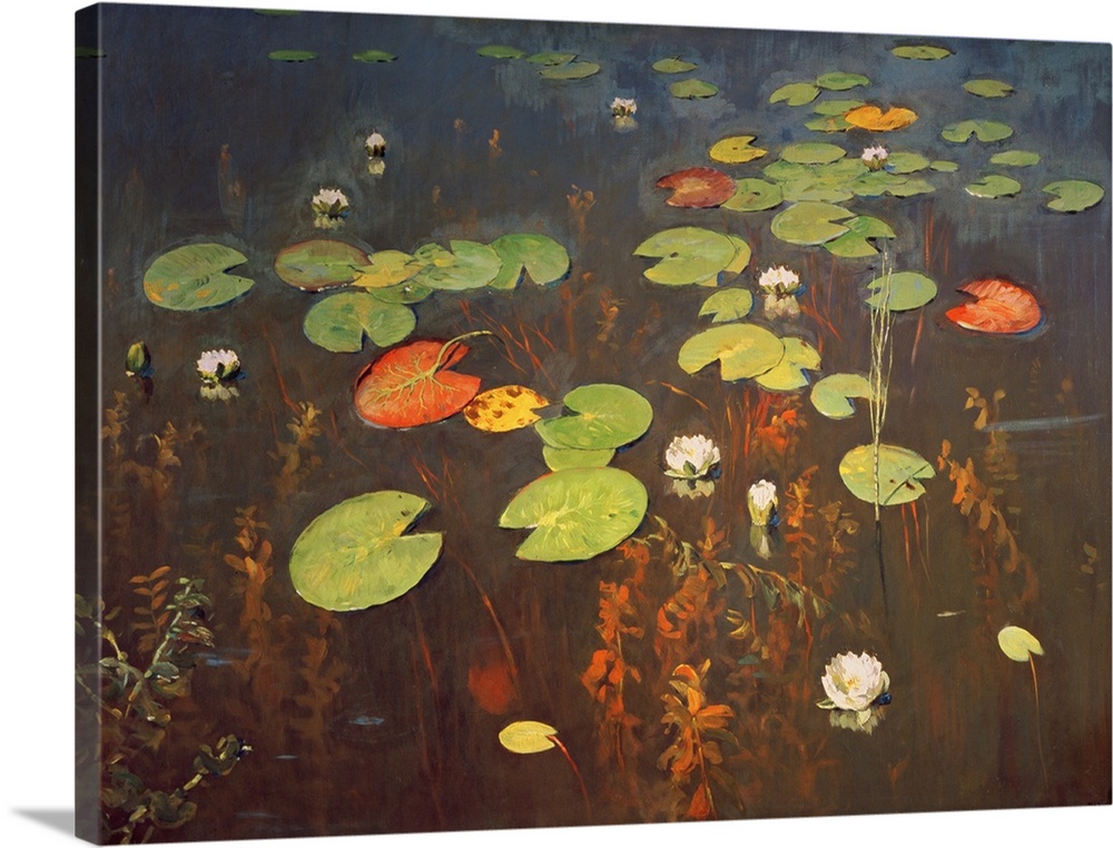 BAL234902 Water Lilies 1895 (oil on canvas)  by Levitan, Isaak Ilyich (1860-1900); 92x128 cm; Astrakhan State Gallery B.M....