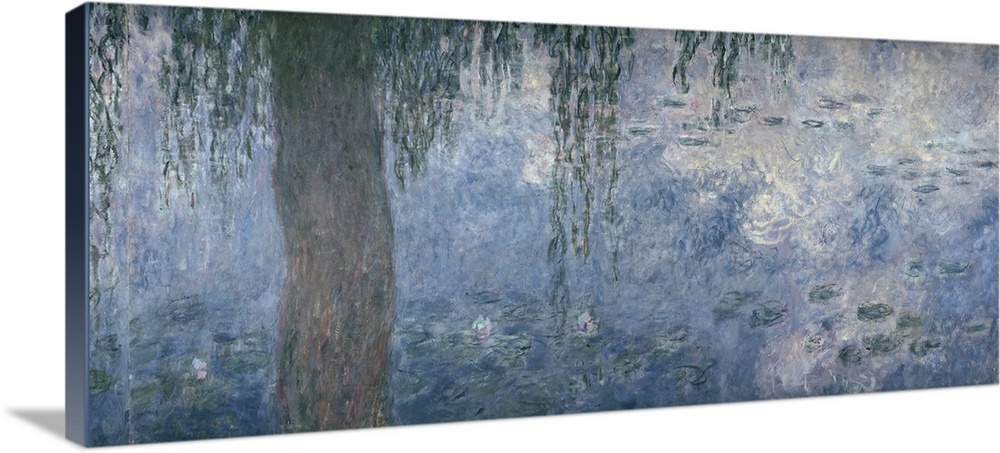 XIR71322 Waterlilies: Morning with Weeping Willows, 1914-18 (right section)  by Monet, Claude (1840-1926); oil on canvas; ...