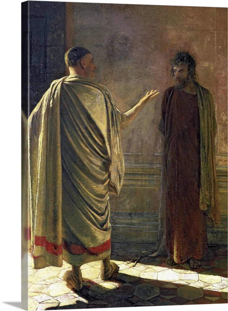 BAL41755 What is Truth? (Christ and Pilate) 1890 (oil on canvas)  by Ge (Gay), Nikolai Nikolaevich (1831-94); 233x171 cm; ...