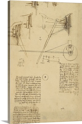 Wheels and pins system for making smooth motion of carts, from Atlantic Codex