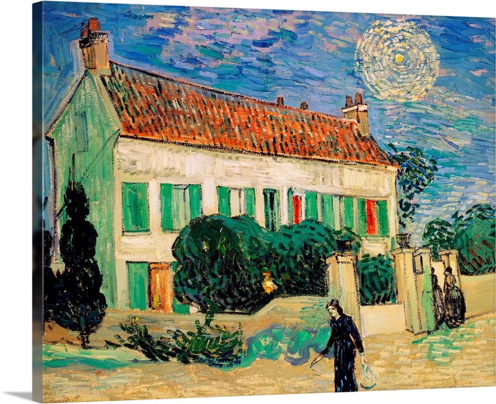 BAL385500 White House at Night, 1890 (oil on canvas)  by Gogh, Vincent van (1853-90); Hermitage, St. Petersburg, Russia; D...